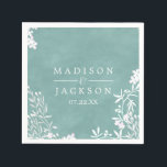 White Floral Any Colour Watercolor Wedding Monogra Napkin<br><div class="desc">White Floral Border & Colour Editable Watercolor Background Wedding monogram napkins. With trendy brush script style font! ~ Easily change the watercolor background colour,  just click "Customise Further" Scroll down through the text and images until you see the background colour area,  and select your custom colour.</div>