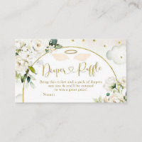 White Floral Baby Heaven Sent Diaper Raffle
