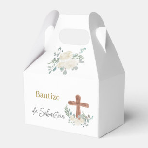 White floral Baptism Favour Box