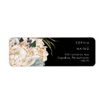 White Floral | Black Return Address Label<br><div class="desc">We designed this White Floral | Black return address label to complete your rustic dark tropical wedding. With its bohemian watercolor greenery to its modern boho winter flowers, including protea, dahlia, and dried lotus, the design is sure to set off your moody, minimalist black and green theme. Change the text...</div>