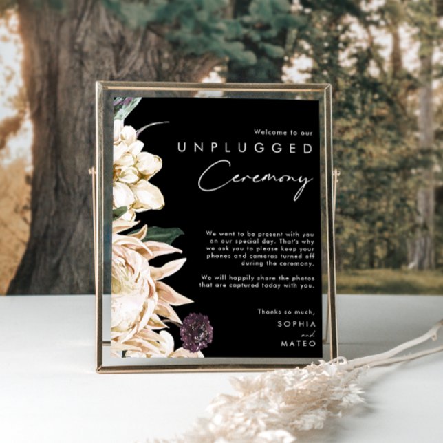 White Floral | Black Unplugged Ceremony Poster (Creator Uploaded)