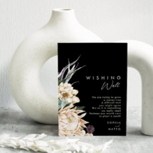 White Floral   Black Wedding Wishing Well Enclosure Card