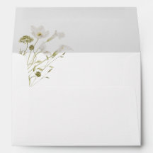 White Floral Bloom Envelope