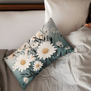 White Floral Blue Elegance Pillowcase