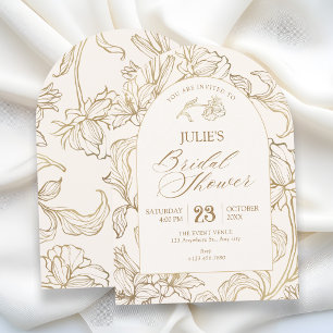 White floral bridal shower invitation