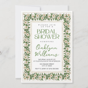 White Floral Bridal Shower Invites