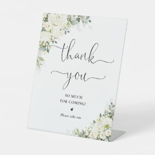White Floral Bridal Shower Thank You Sign