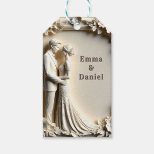 🤍 White Floral Bride And Groom Wedding Theme 🤍 Gift Tags