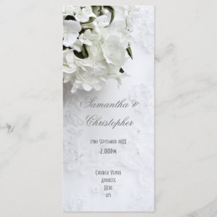 White floral bride bouquet church wedding program programme