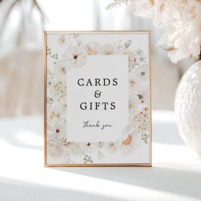 White Floral Cards & Gifts Sign (Creator Uploaded)