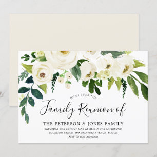 White Floral Cream Beautiful Family Reunion Invitation