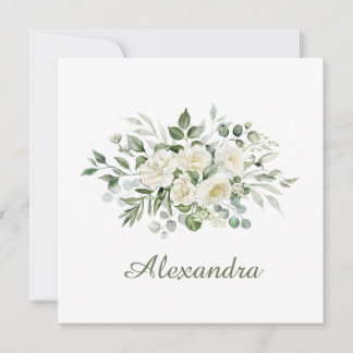 White Floral Custom Bridesmaid Favour Invitation