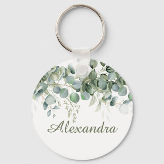 White Floral Custom Bridesmaid Favour  Key Ring
