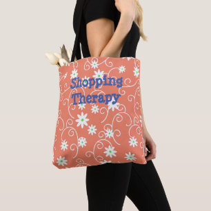 White Floral Daisies Tote Bag
