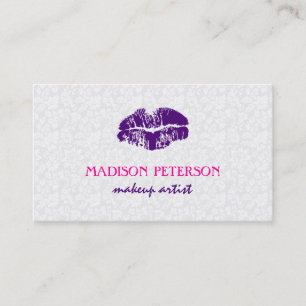 White Floral Damask Makeup Artist Design Business Card