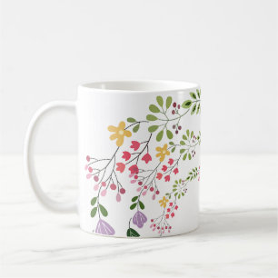 White Floral Decorative Coffee Mug