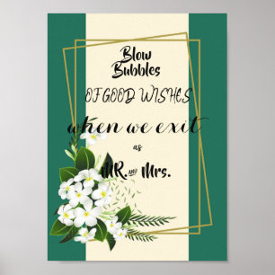 white floral elegant geometric frame poster