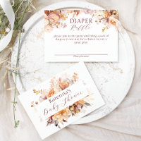White Floral Fall Baby Shower Diaper Raffle