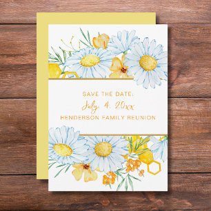White Floral Family Reunion Save the Date Invitation