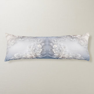 White Floral Flourish Body Pillow