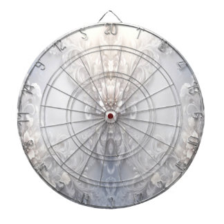 White Floral Flourish Dartboard