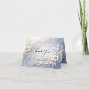 White Floral Flourish Thank You Card
