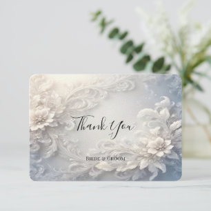 White Floral Flourish Thank You Card