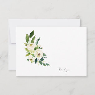 White Floral Funeral Bereavement Modern Thank You Card