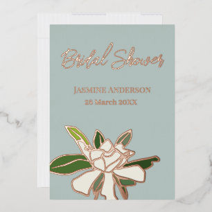 White Floral Gardenia Simple Garden Bridal Shower 