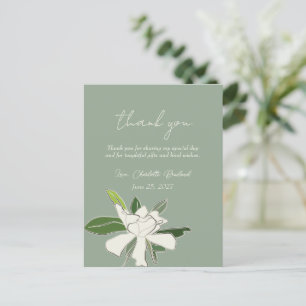 White Floral Gardenia Simple Garden Bridal Shower Postcard
