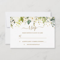 White Floral Gold Confetti Bridal Shower