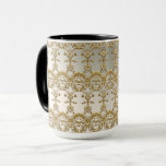 White Floral Gold Ornate Mug<br><div class="desc">Beautiful White Floral Gold Ornate Coffee Mug</div>