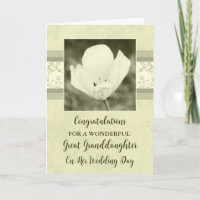 White Floral Great Granddaughter Wedding 