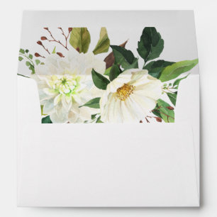 White Floral & Greenery Floral 2 Envelope