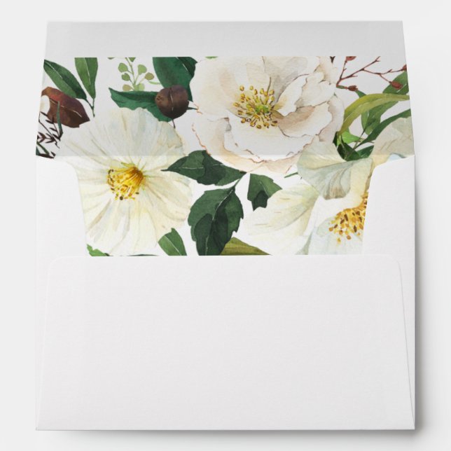 White Floral & Greenery Floral 3 Envelope (Back (Bottom))