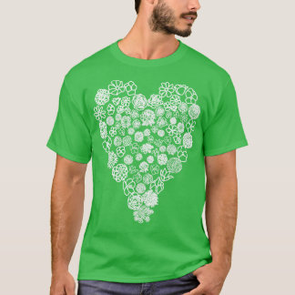 White Floral Heart of Flowers Mothers Day T-Shirt