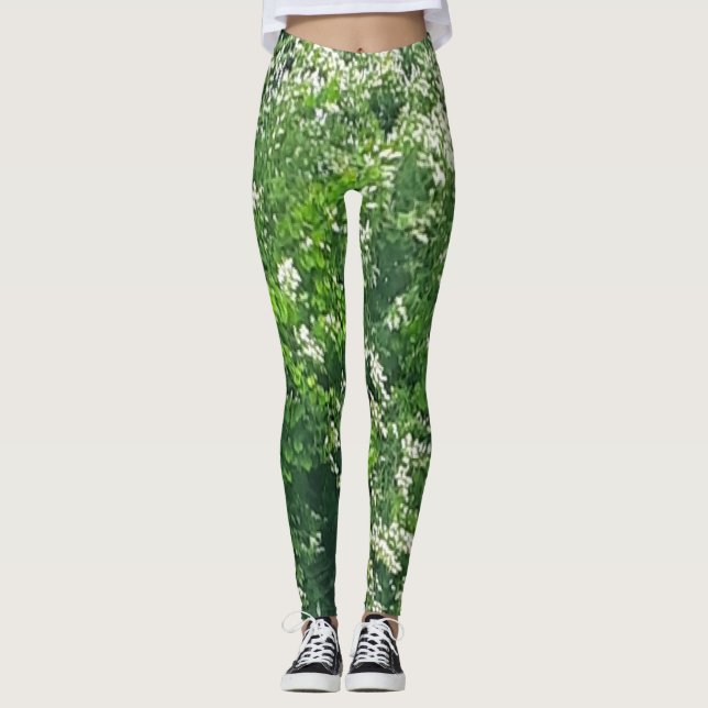 White Floral Leggings (Front)