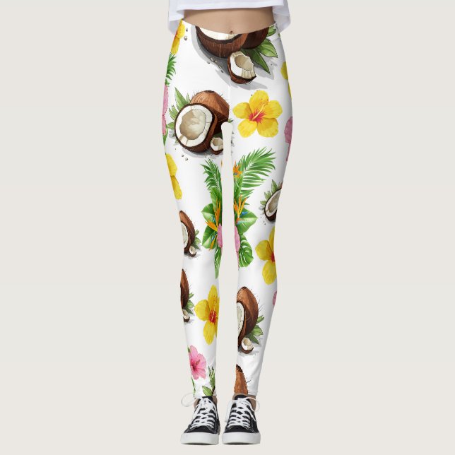 White Floral Leggings (Front)