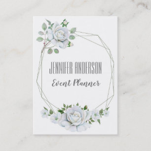 White Floral Marble Geometric Appointment Card