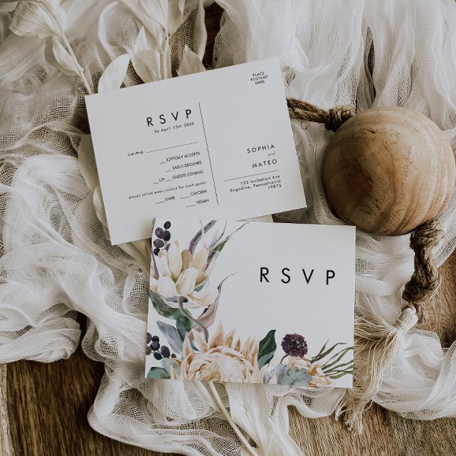 White Floral Menu Choice RSVP Card (Creator Uploaded)