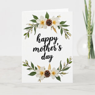 White Floral Mothers Day Card