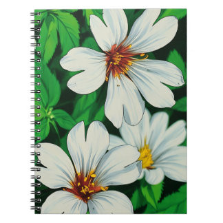 White Floral Notebook