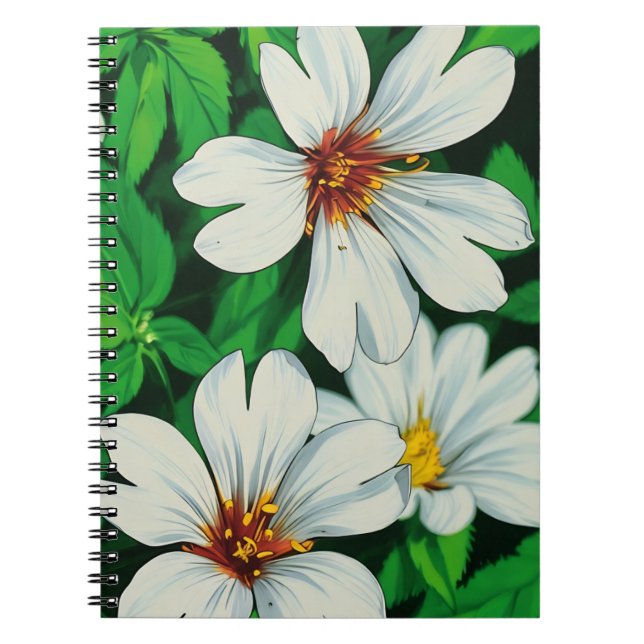 White Floral Notebook (Front)