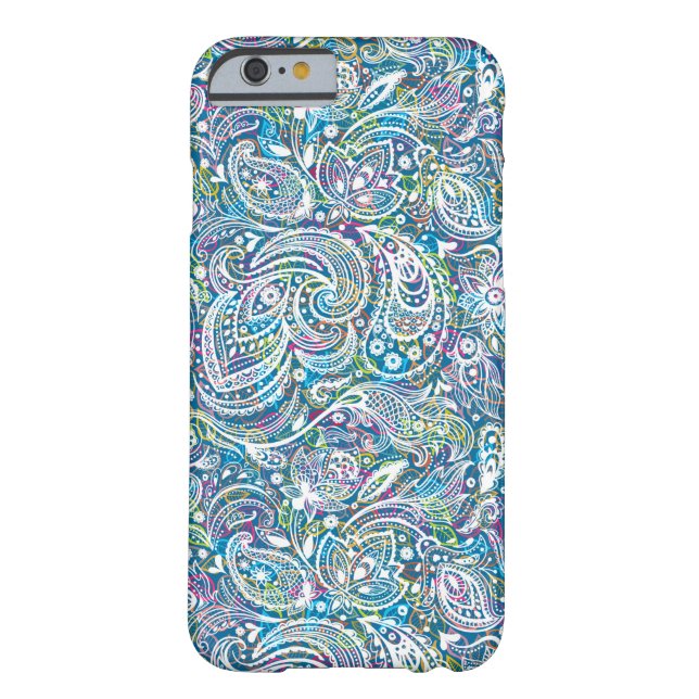 White Floral Paisley And Colourful Background Case-Mate iPhone Case (Back)