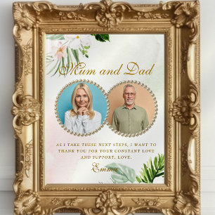 White Floral Parents of the Bride Gift Poster
