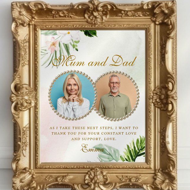 White Floral Parents of the Bride Gift Poster (Creator Uploaded)