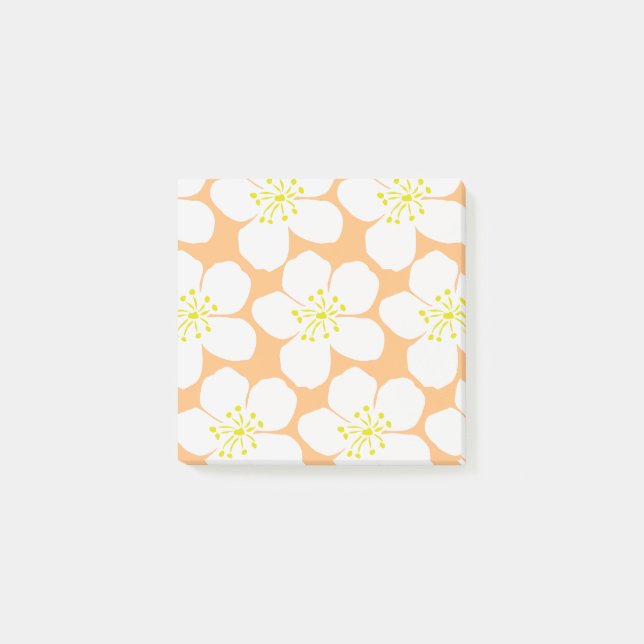 White Floral Pattern Post-it Notes (Front)