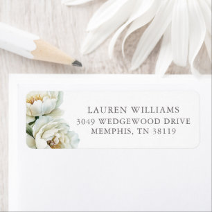 White Floral Peonies Personalized 