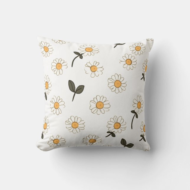 white floral pillow with yellow centre (Front)