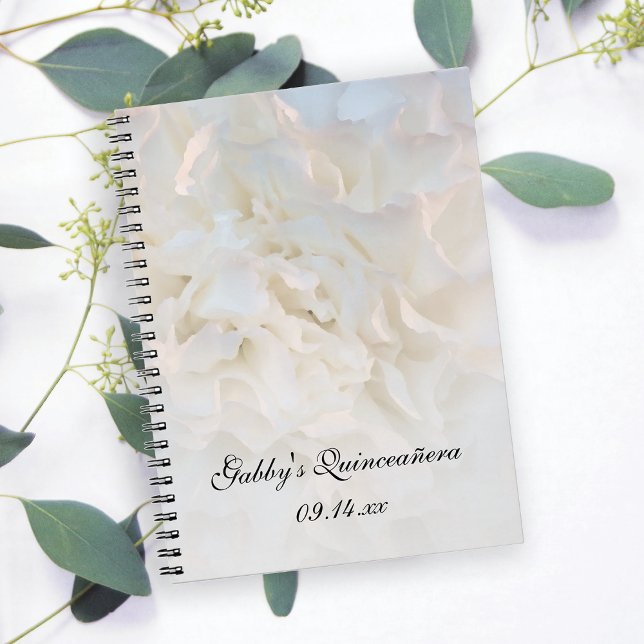 White Floral Quinceañera Guest Book (Creator Uploaded)